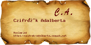 Czifrák Adalberta névjegykártya